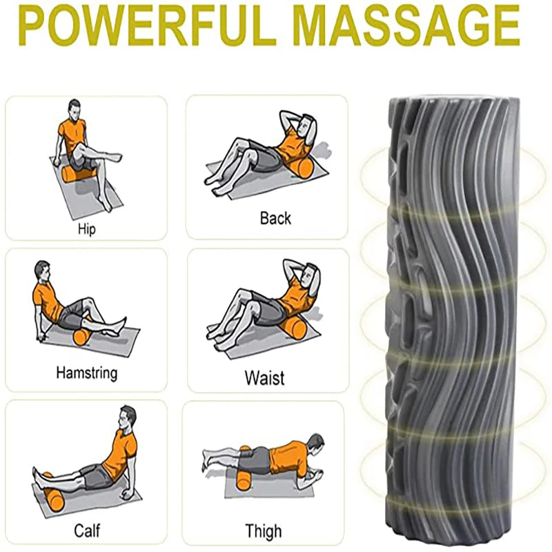 Revive Rollers  Electric Vibration Massage Foam Roller – Rechargeable Deep Tissue Yoga Column for Muscle Recovery & Pain Relief