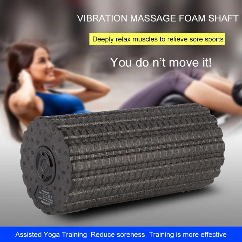 Revive Rollers  Electric Vibration Massage Foam Roller – Rechargeable Deep Tissue Yoga Column for Muscle Recovery & Pain Relief